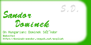 sandor dominek business card